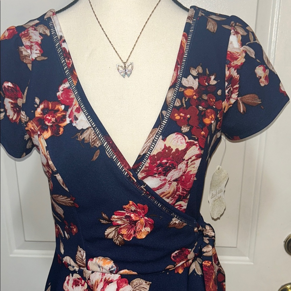 Altar'd State Midnight Floral Wrap Dress